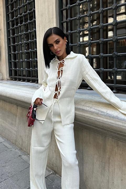 Rope Tie Detail Corduroy Suit - Producer: Sobe Istanbul - Wholesale Women Clothes - TheBS Women