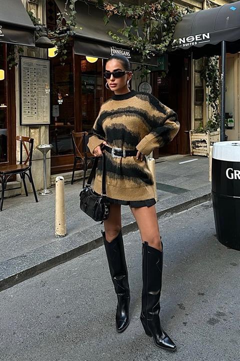 Transition Detailed Raised Sweater -& Black - Producer: Sobe Istanbul - Wholesale Women Clothes - TheBS Women