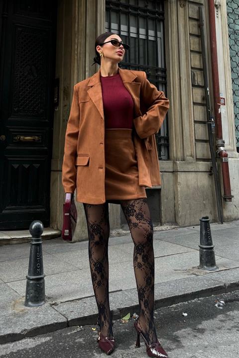 Suede Fabric Stylish Skirt Set - Producer: Sobe Istanbul - Wholesale Women Clothes - TheBS Women
