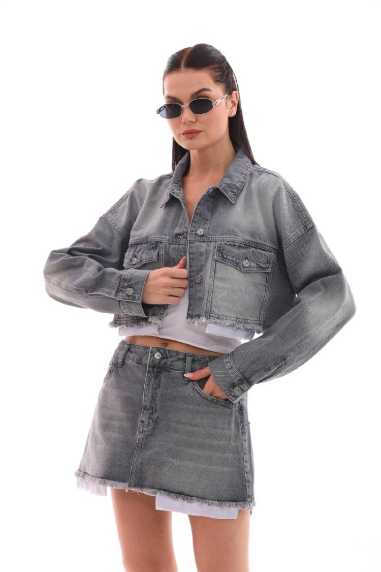 Denim Jacket With Lining Detail - Producer: XLove - Wholesale Women Clothes - TheBS Women