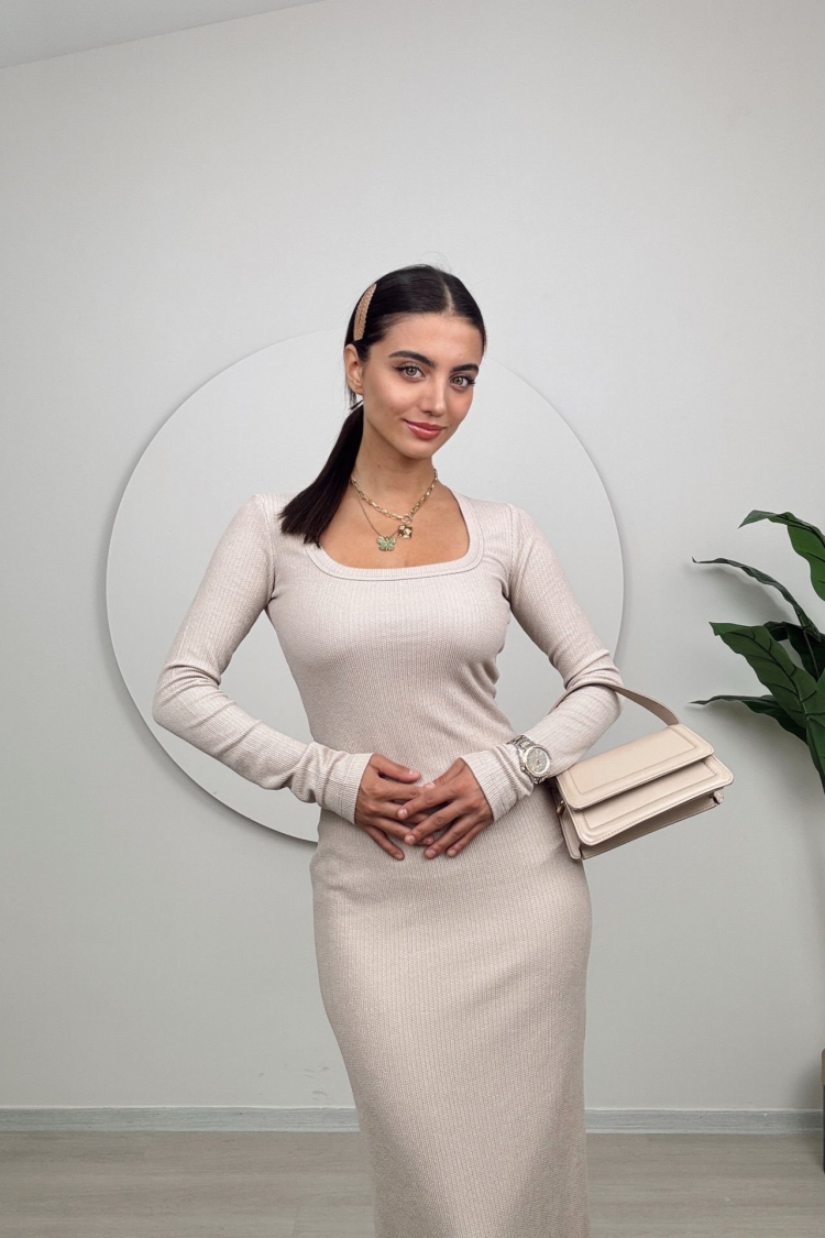U Neck Knitted Dress - Producer: Miss Janell - Wholesale Women Clothes - TheBS Women