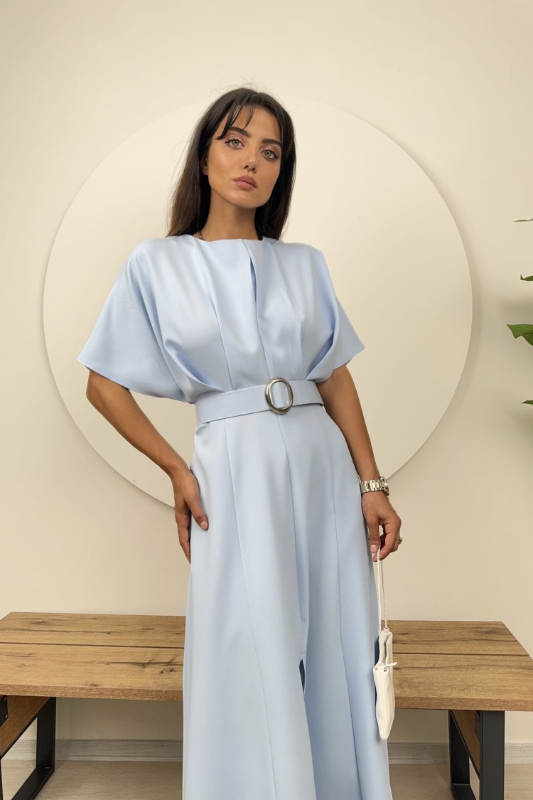 Atlas Fabric Belted Dress - Brand: Miss Janell - Women & Kids, Baby Clothes Wholesale - TheBS Women