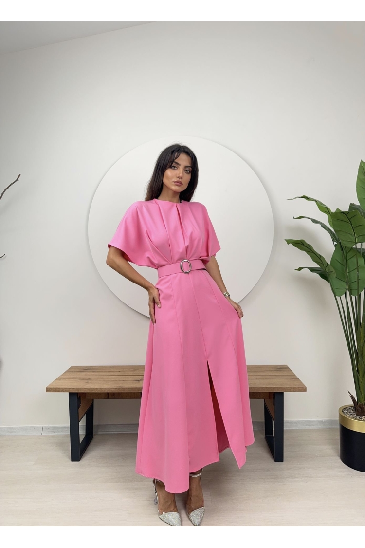 Atlas Fabric Belted Dress - Brand: Miss Janell - Women & Kids, Baby Clothes Wholesale - TheBS Women