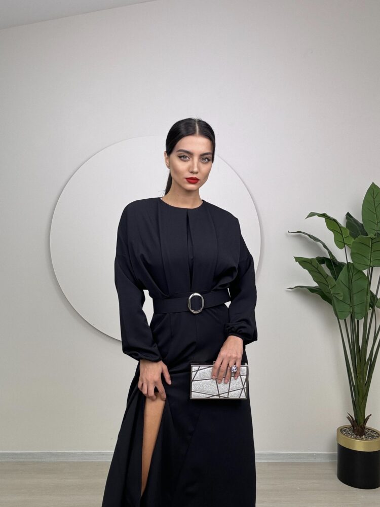 Long Dress With Pleated Belt - Producer: Miss Janell - Wholesale Women Clothes - TheBS Women