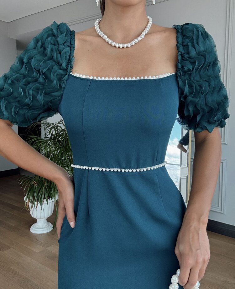 Sleeves Imported Fabric Pearl Deyat Dress - Producer: Miss Janell - Wholesale Women Clothes - TheBS Women