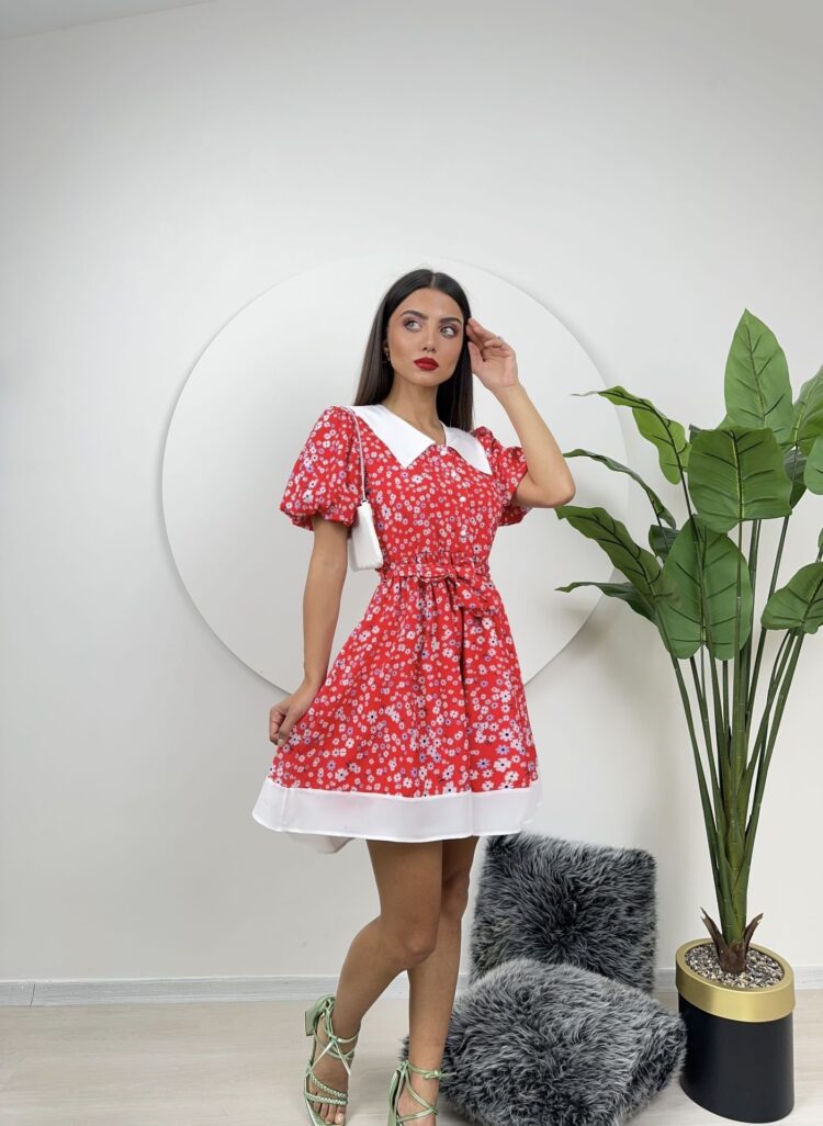 Collar Detail Crepe Mini Dress - Producer: Miss Janell - Wholesale Women Clothes - TheBS Women