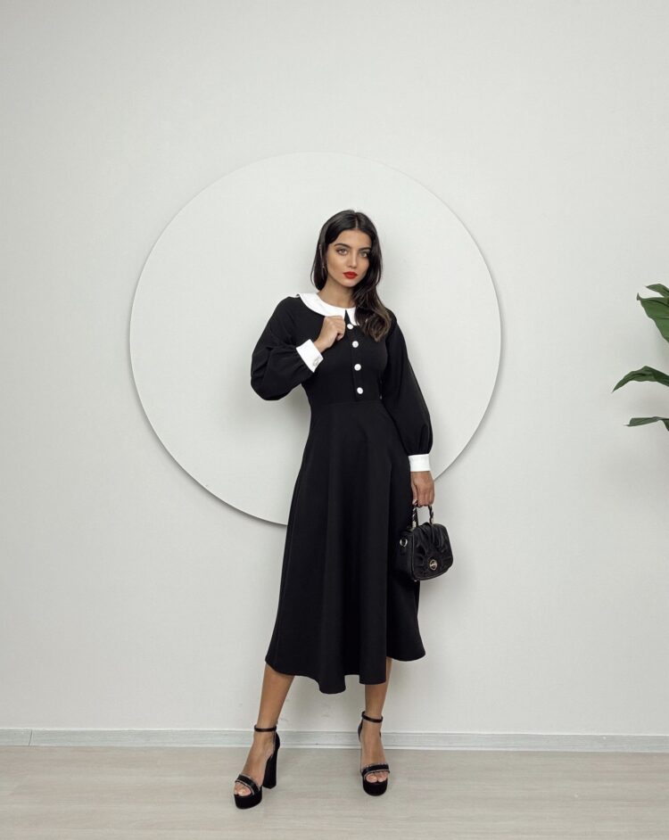 Midi Baby Collar Dress - Producer: Miss Janell - Wholesale Women Clothes - TheBS Women