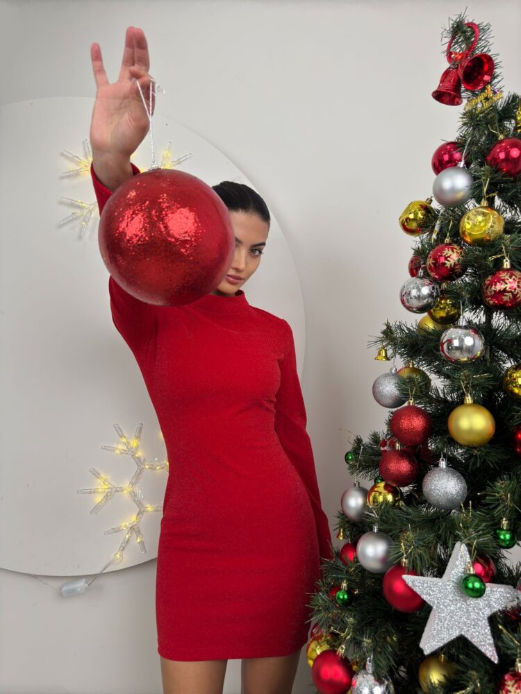 Glitter Turtleneck Dress - Producer: Miss Janell - Wholesale Women Clothes - TheBS Women