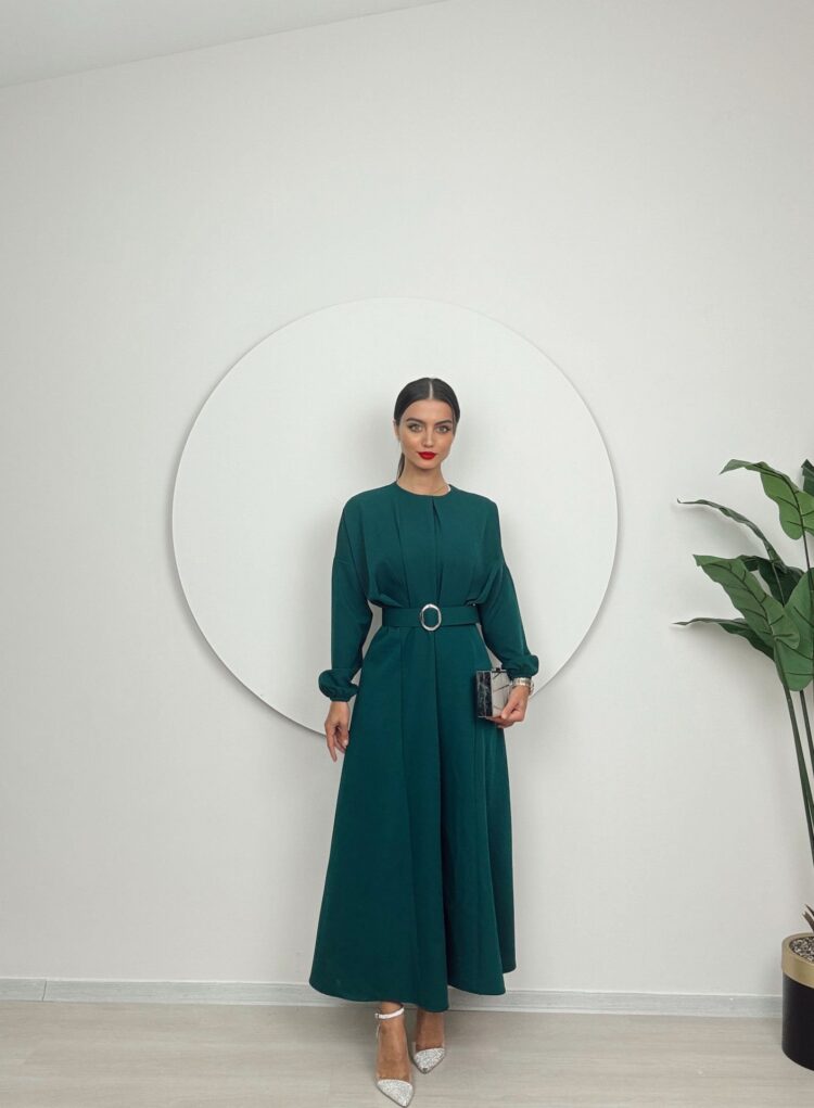 Long Dress With Pleated Belt - Producer: Miss Janell - Wholesale Women Clothes - TheBS Women
