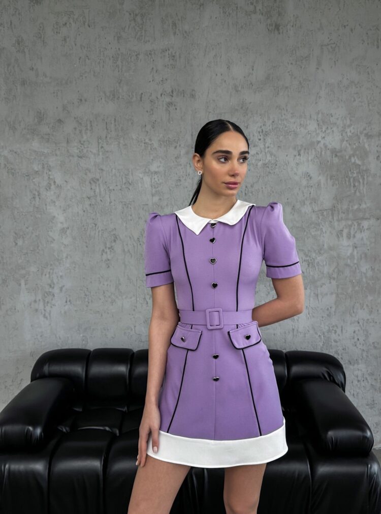 Garnished Heart Button Belted Dress - Producer: Miss Janell - Wholesale Women Clothes - TheBS Women