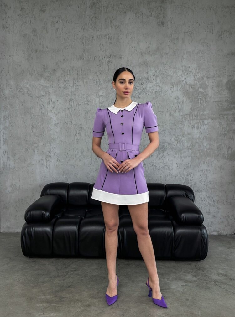 Garnished Heart Button Belted Dress - Producer: Miss Janell - Wholesale Women Clothes - TheBS Women