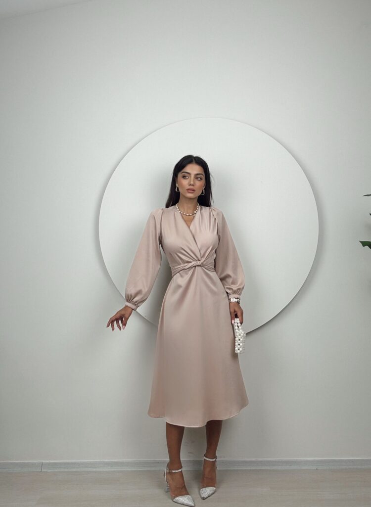 Satin Belted Dress - Producer: Miss Janell - Wholesale Women Clothes - TheBS Women