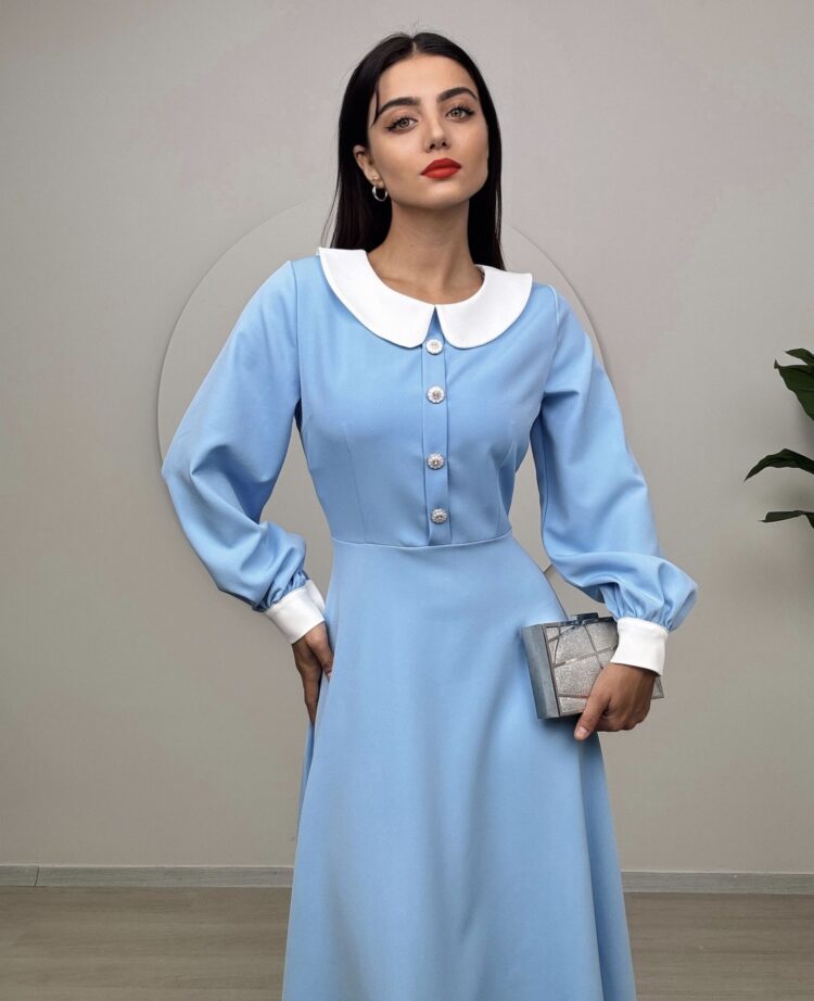Midi Baby Collar Dress - Producer: Miss Janell - Wholesale Women Clothes - TheBS Women