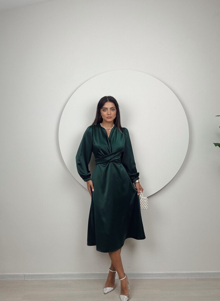 Satin Belted Dress - Producer: Miss Janell - Wholesale Women Clothes - TheBS Women