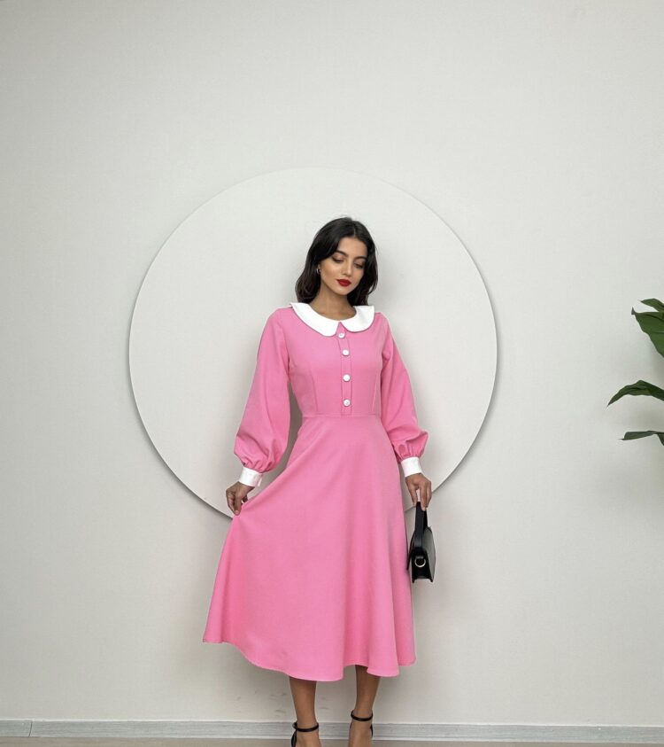 Midi Baby Collar Dress - Producer: Miss Janell - Wholesale Women Clothes - TheBS Women