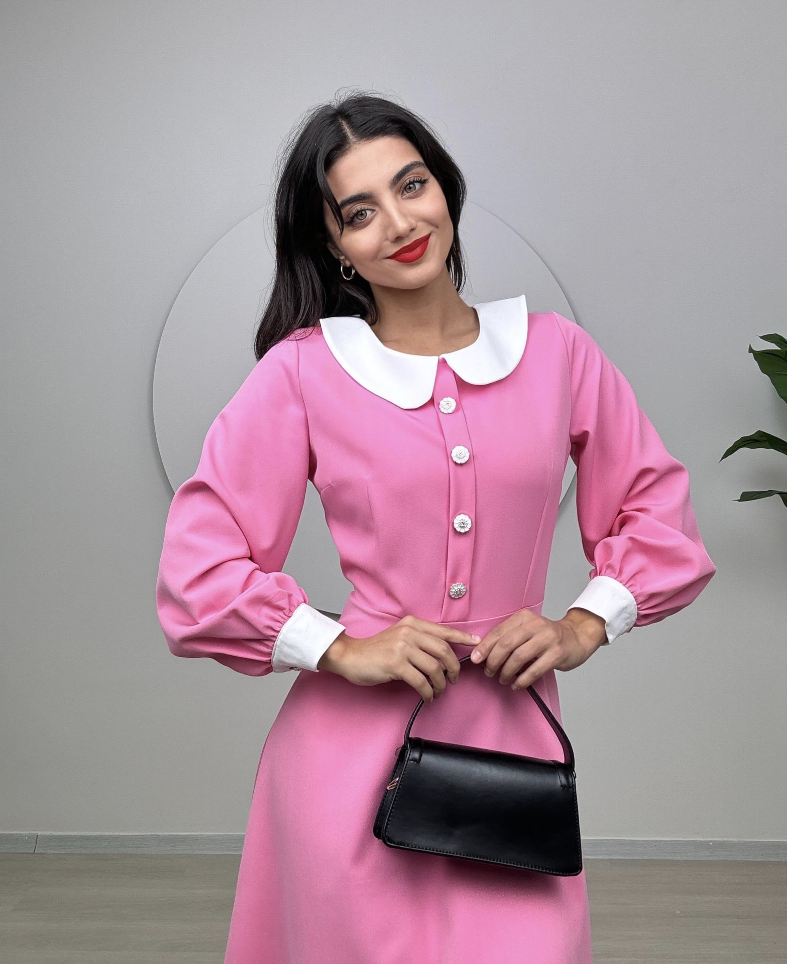 Midi Baby Collar Dress - Producer: Miss Janell - Wholesale Women Clothes - TheBS Women