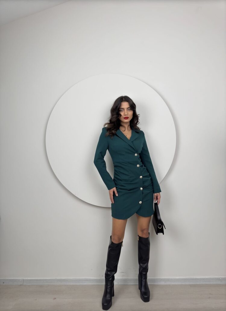 Ruffle Buttoned Jacket Dress - Producer: Miss Janell - Wholesale Women Clothes - TheBS Women