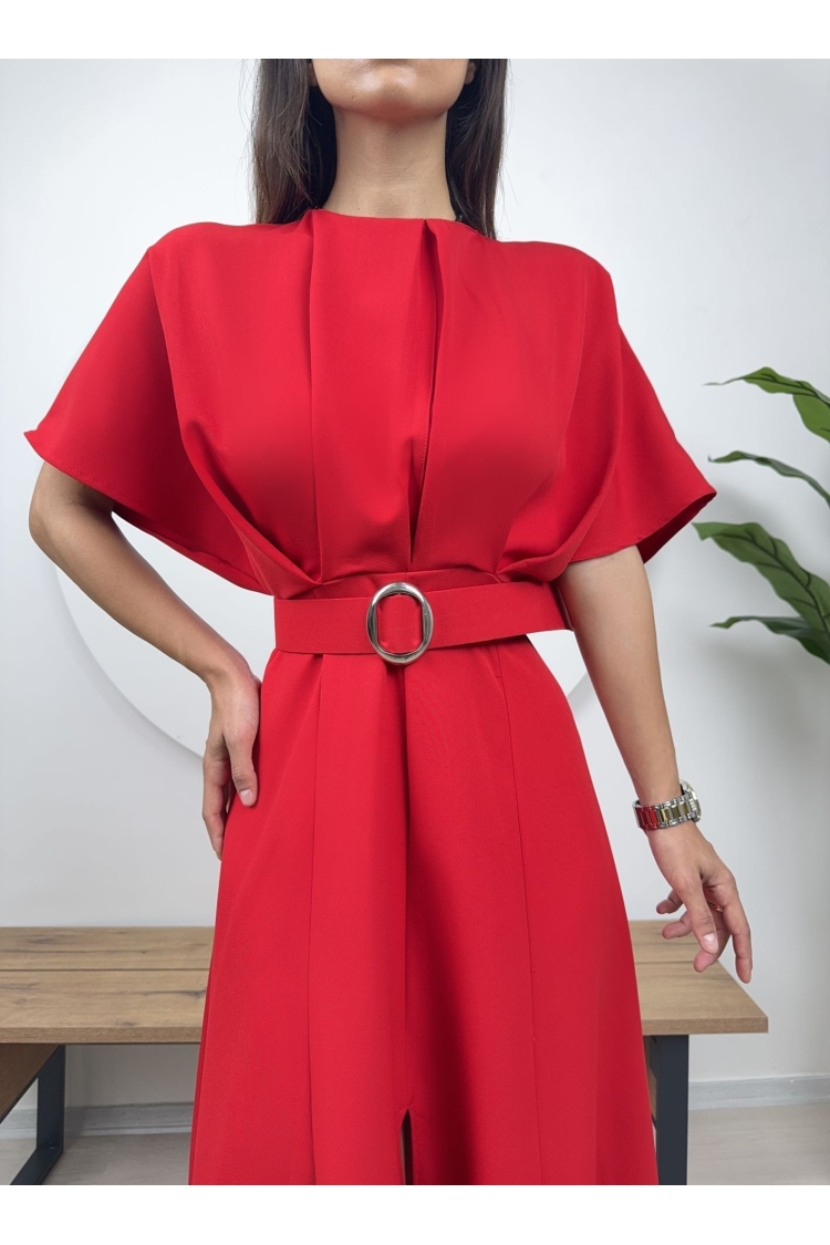 Atlas Fabric Belted Dress - Brand: Miss Janell - Women & Kids, Baby Clothes Wholesale - TheBS Women