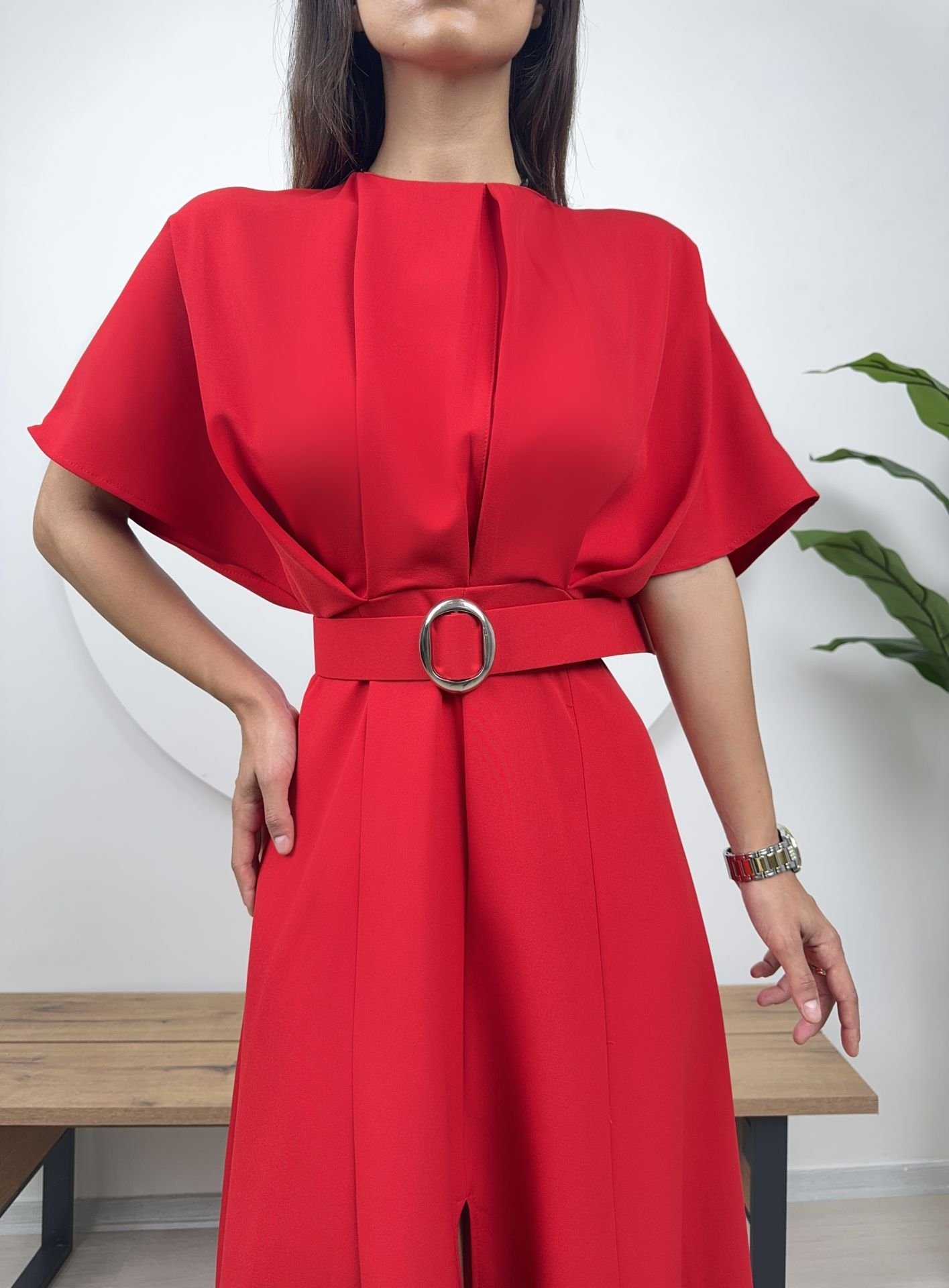 Atlas Fabric Belted Dress - Brand: Miss Janell - Women & Kids, Baby Clothes Wholesale - TheBS Women