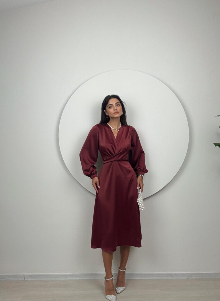 Satin Belted Dress - Producer: Miss Janell - Wholesale Women Clothes - TheBS Women