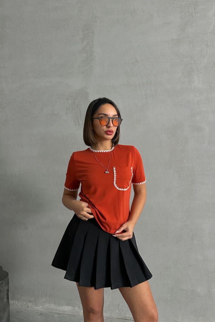Tile Shepherd Stitched T-shirt - Producer: Topshow - Wholesale Women Clothes - TheBS Women