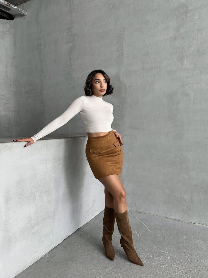 Pocket Skirt - Tan - Producer: Topshow - Wholesale Women Clothes - TheBS Women