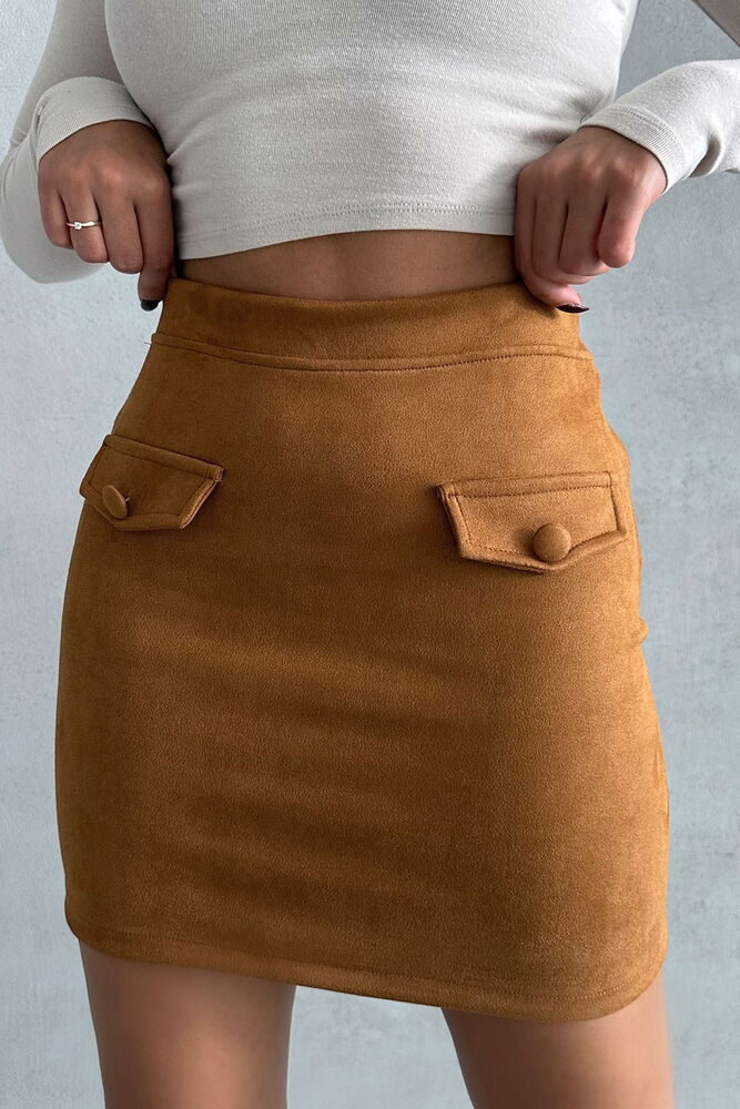 Pocket Skirt - Tan - Producer: Topshow - Wholesale Women Clothes - TheBS Women
