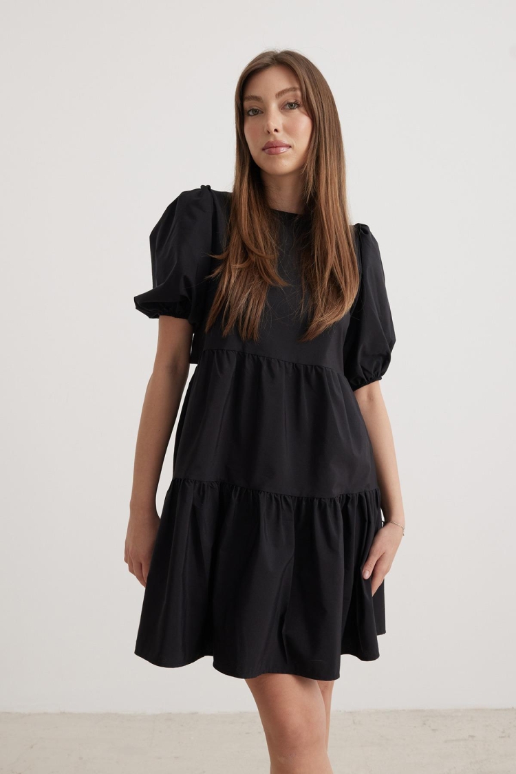 Back Tie Detailed Women's Dress Black - Producer: Levure - Wholesale Women Clothes - TheBS Women