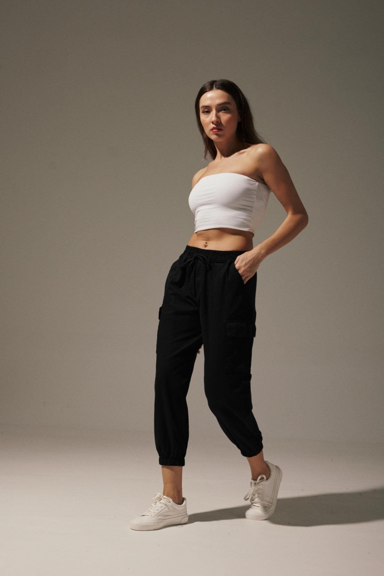 Gabardine Waist Elastic Women's Trousers - Producer: Levure - Wholesale Women Clothes - TheBS Women
