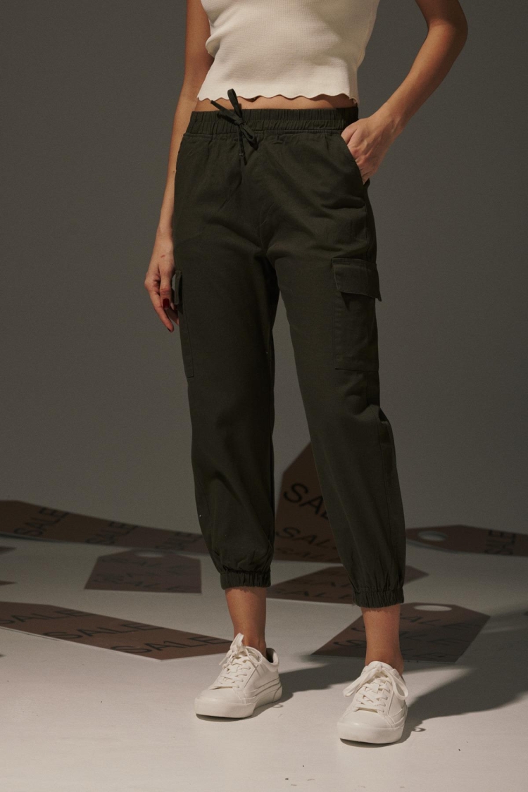Gabardine Waist Elastic Women's Trousers - Producer: Levure - Wholesale Women Clothes - TheBS Women