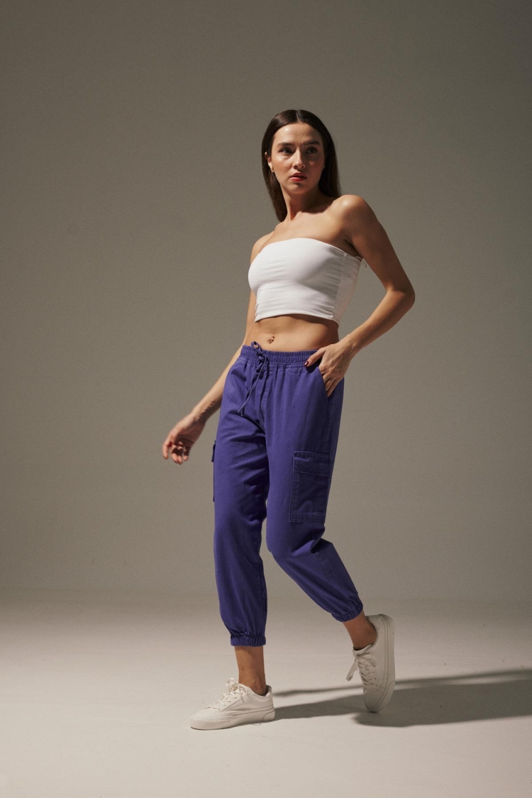 Gabardine Waist Elastic Women's Trousers - Producer: Levure - Wholesale Women Clothes - TheBS Women