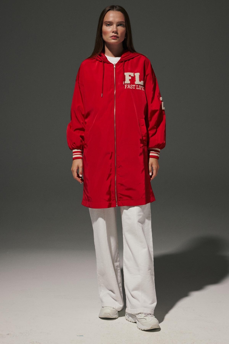 Hooded Long Women's College Trench Coat - Producer: Levure - Wholesale Women Clothes - TheBS Women