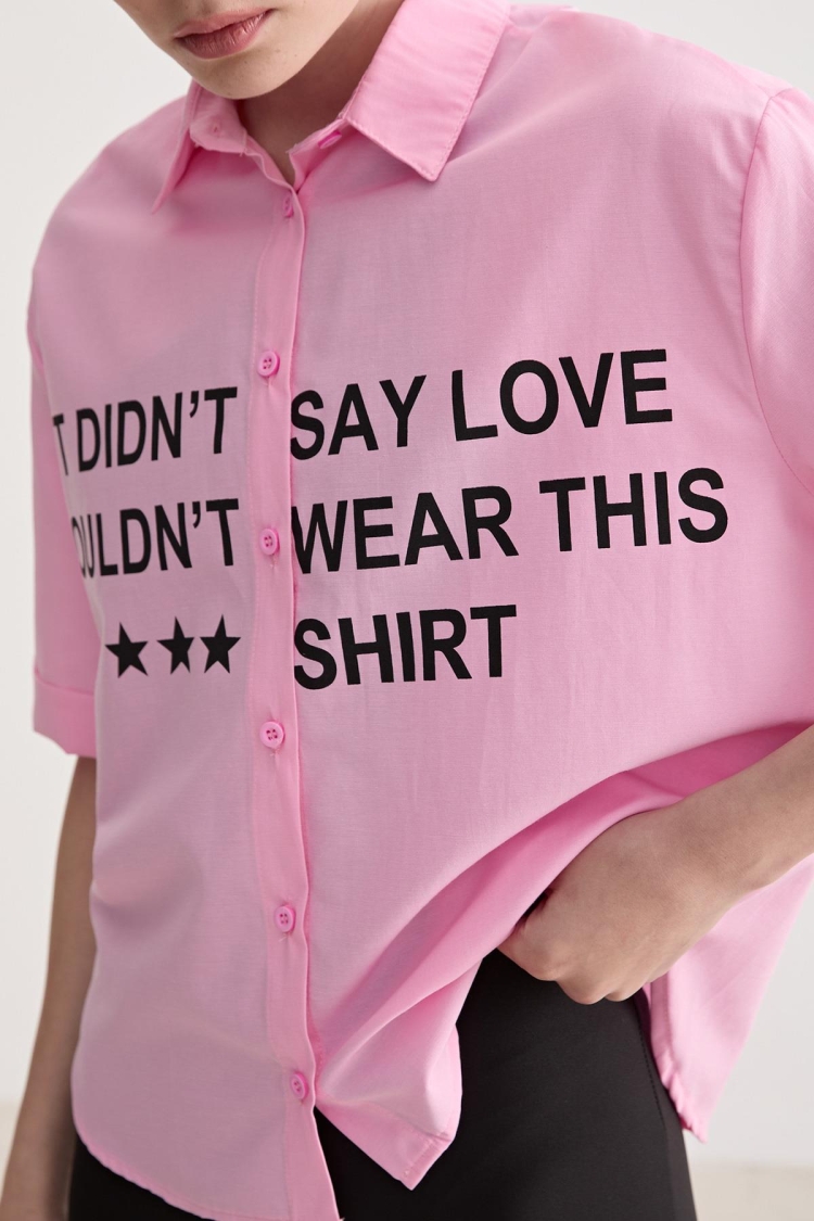 Print Detailed Oversize Shirt - Producer: Levure - Wholesale Women Clothes - TheBS Women