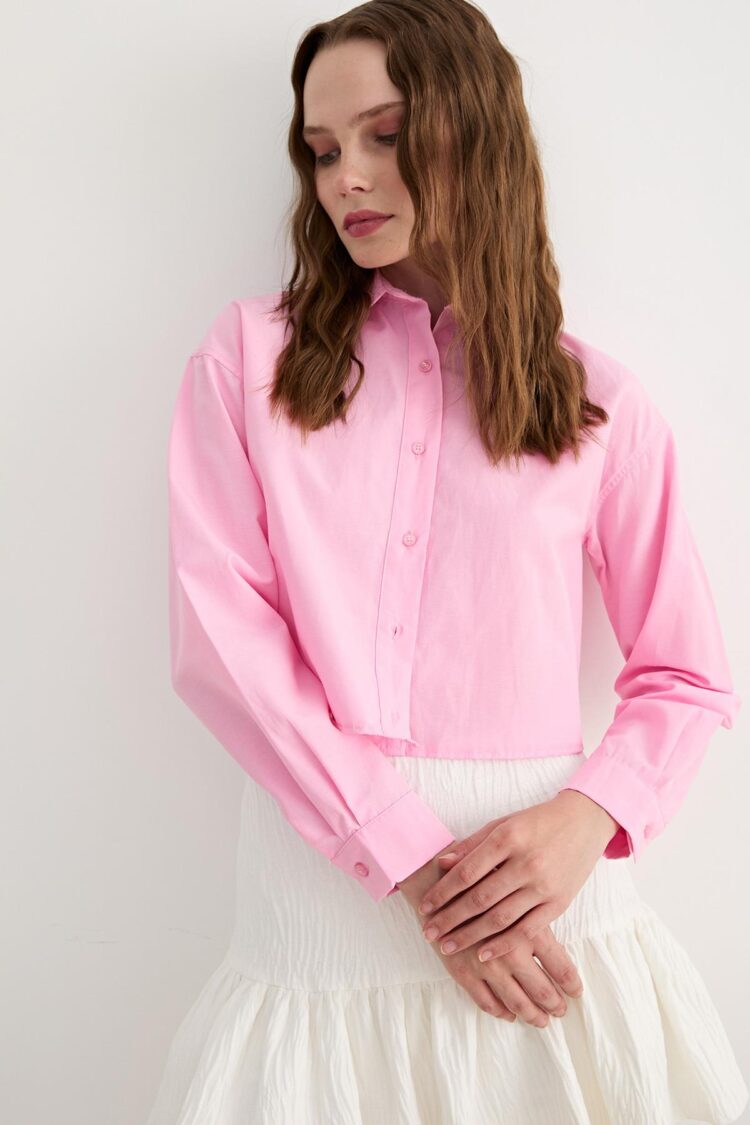 Long Sleeve Women's Crop Shirt - Producer: Levure - Wholesale Women Clothes - TheBS Women