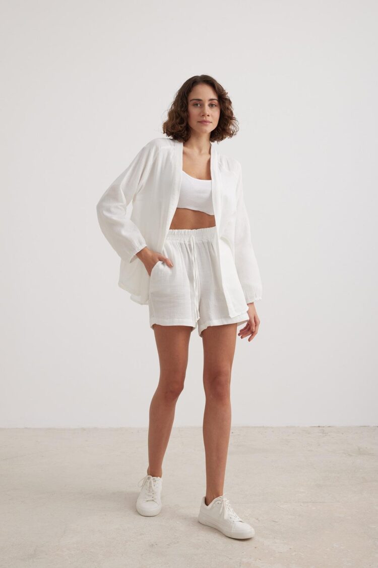 Women's Muslin Elastic Waist Shorts - Producer: Levure - Wholesale Women Clothes - TheBS Women