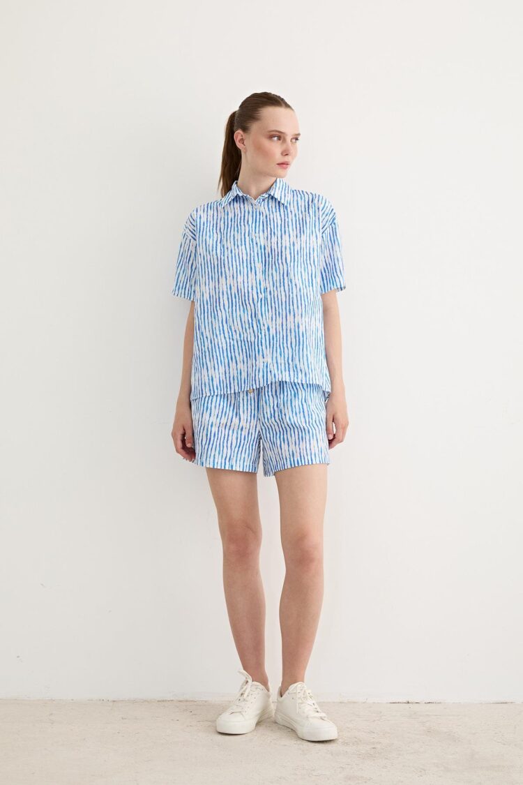 Oversize Striped Shirt Blue - Producer: Levure - Wholesale Women Clothes - TheBS Women