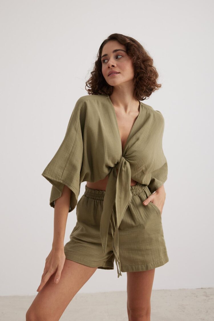 Women's Muslin Elastic Waist Shorts - Producer: Levure - Wholesale Women Clothes - TheBS Women