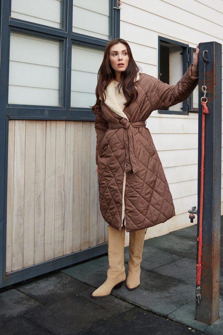 Faux Fur Collar Buttoned Quilted Coat - Producer: Levure - Wholesale Women Clothes - TheBS Women