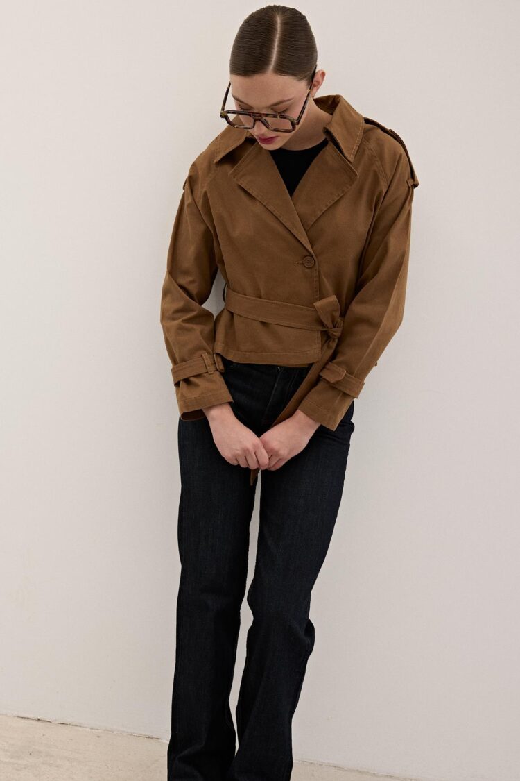 Button Detailed Gabardine Trench Coat - Producer: Levure - Wholesale Women Clothes - TheBS Women