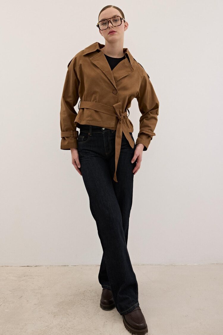 Button Detailed Gabardine Trench Coat - Producer: Levure - Wholesale Women Clothes - TheBS Women