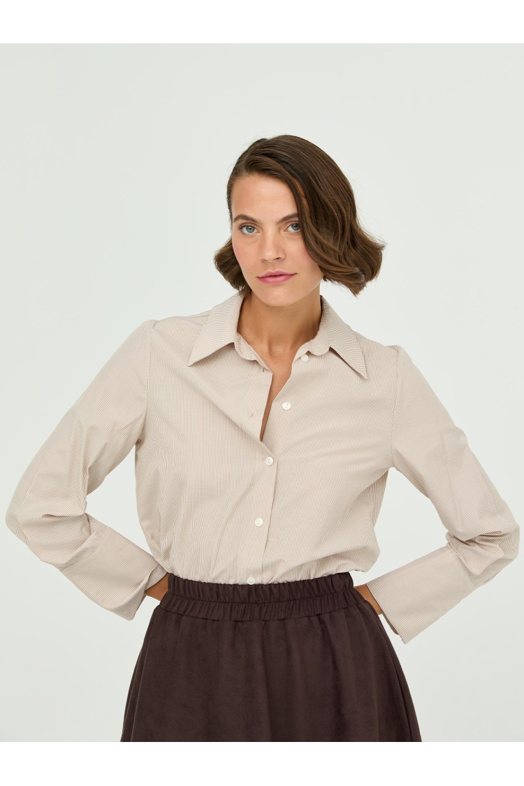 Stripe Pattern Poplin Shirt - Brand: Juste - Women & Kids, Baby Clothes Wholesale - TheBS Women