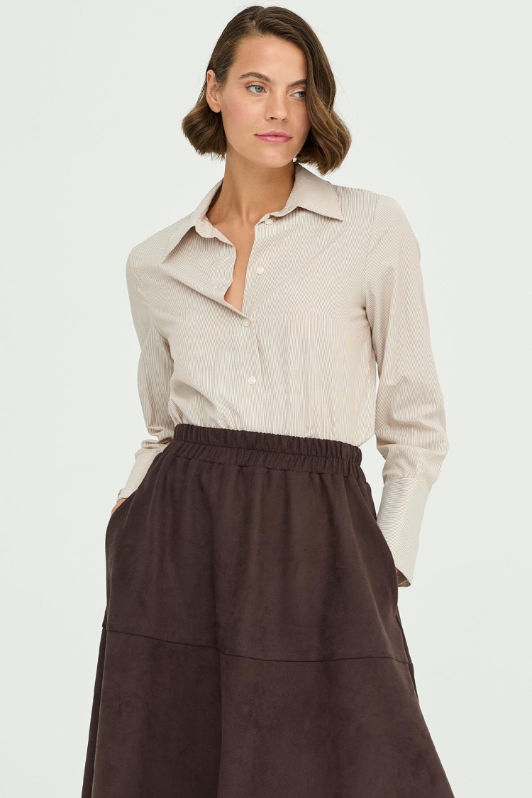 Stripe Pattern Poplin Shirt - Producer: Juste - Wholesale Women Clothes - TheBS Women