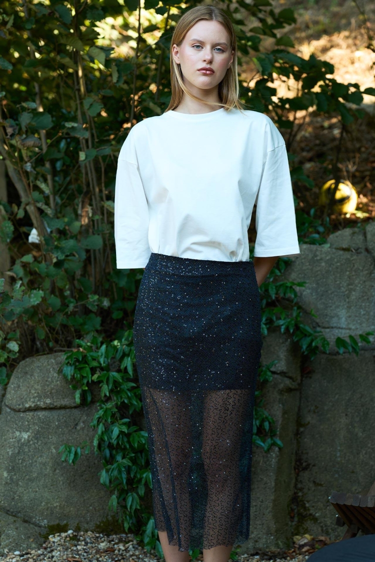 Sequined Midi Skirt - Producer: Juste - Wholesale Women Clothes - TheBS Women