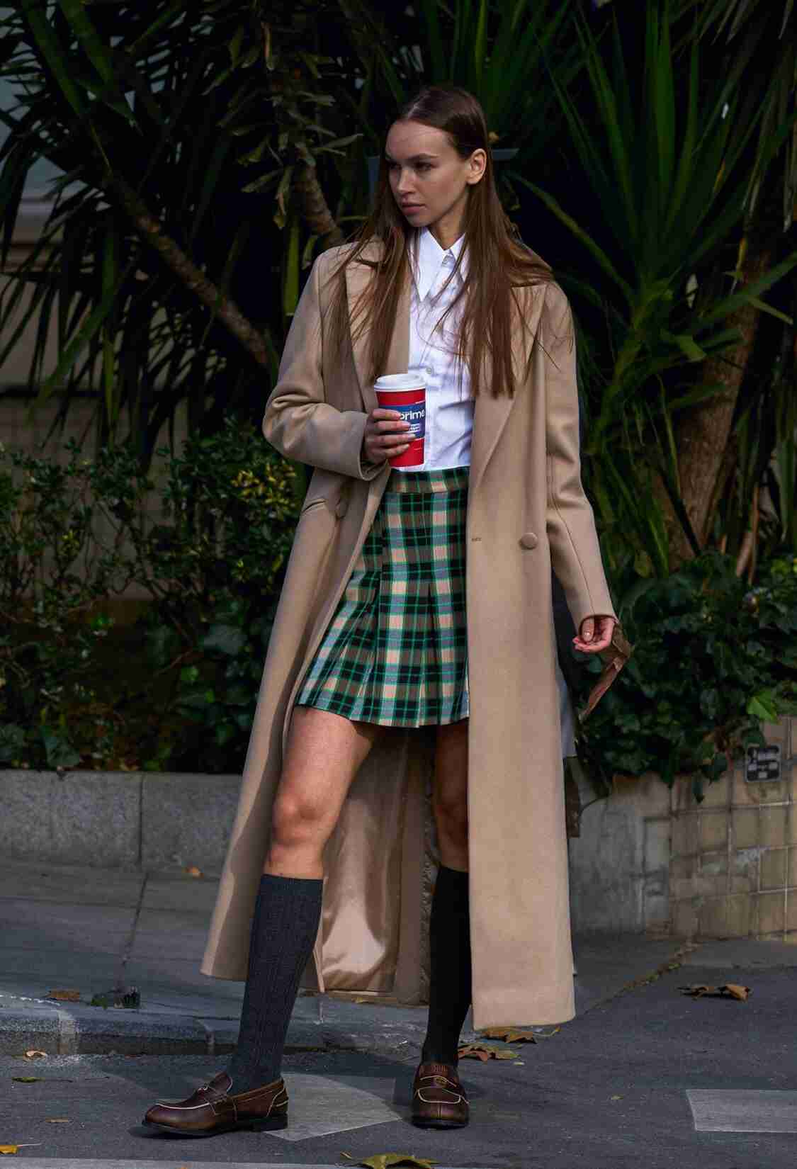 Plaid Pattern Pleated Mini Skirt Green - Brand: Juste - Women & Kids, Baby Clothes Wholesale - TheBS Women