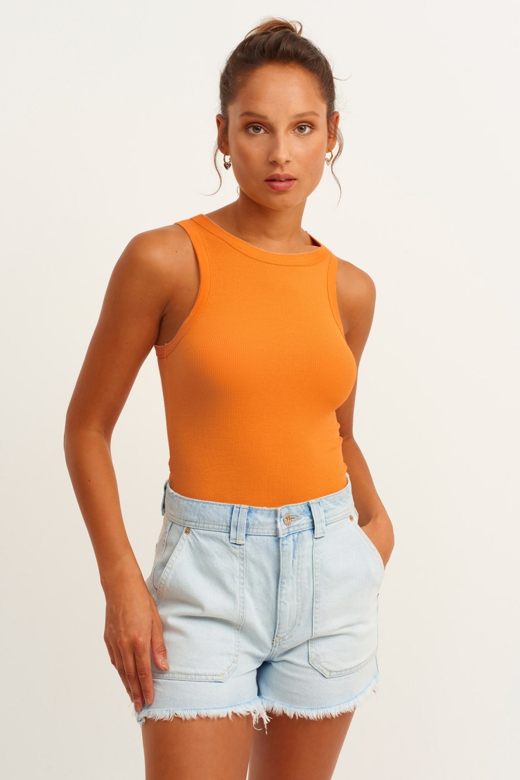 Ribbed Halter Neck Knitted Undershirt - Brand: la & vetta - Women & Kids, Baby Clothes Wholesale - TheBS Women