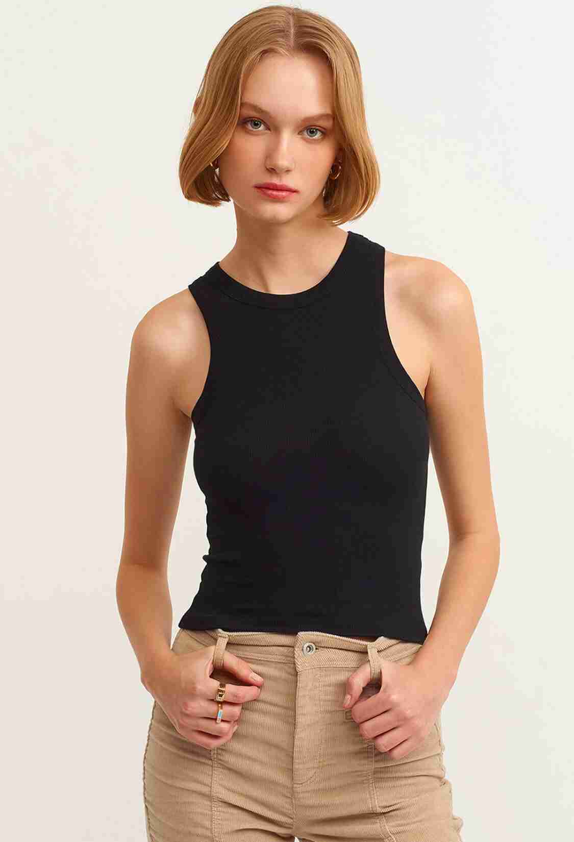 Ribbed Halter Neck Knitted Undershirt - Brand: la & vetta - Women & Kids, Baby Clothes Wholesale - TheBS Women