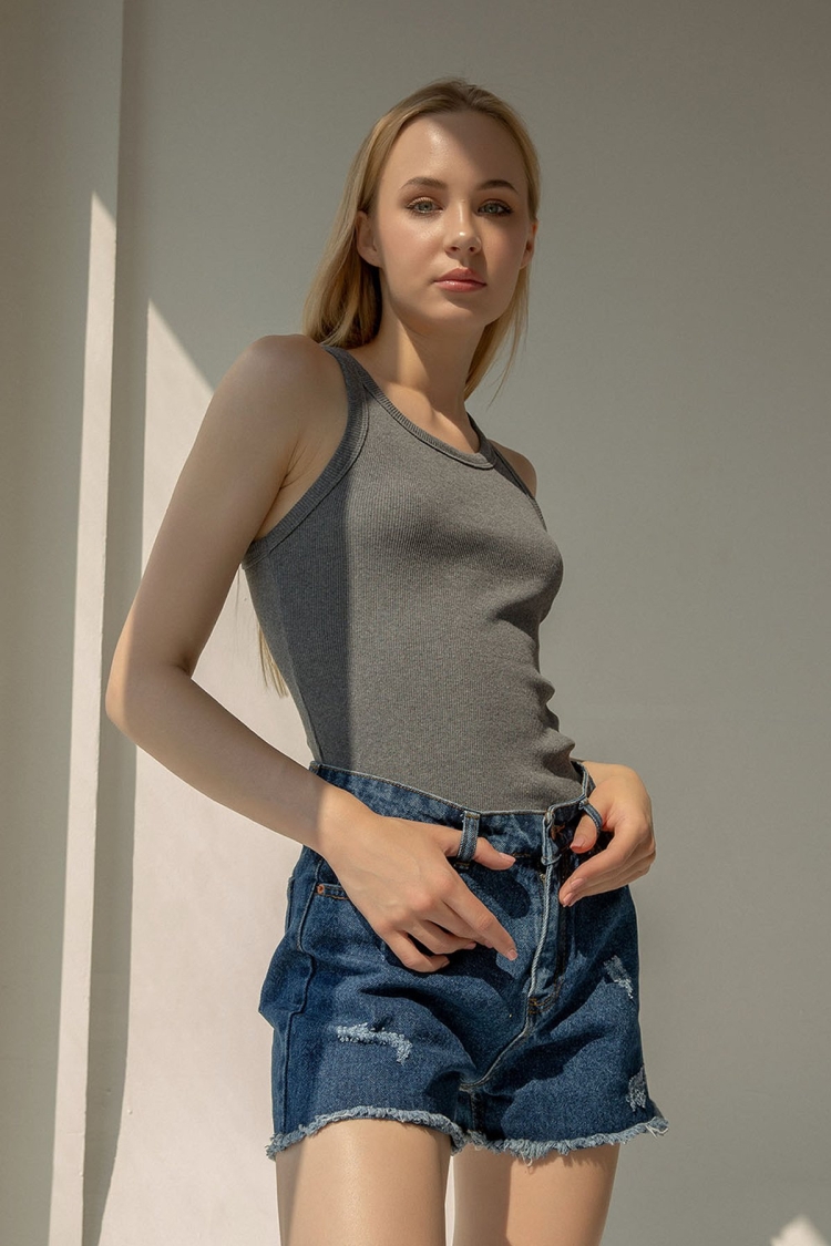 Ribbed Halter Neck Knitted Undershirt - Brand: la & vetta - Women & Kids, Baby Clothes Wholesale - TheBS Women