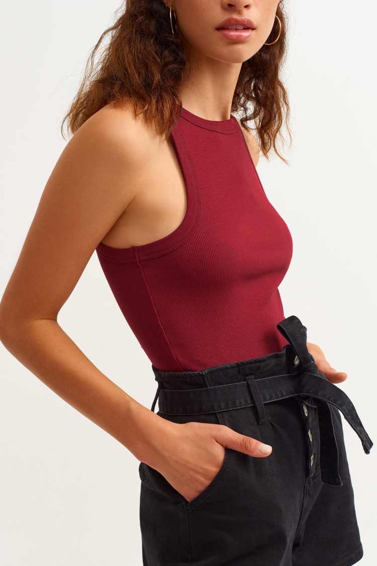 Ribbed Halter Neck Knitted Undershirt - Brand: la & vetta - Women & Kids, Baby Clothes Wholesale - TheBS Women