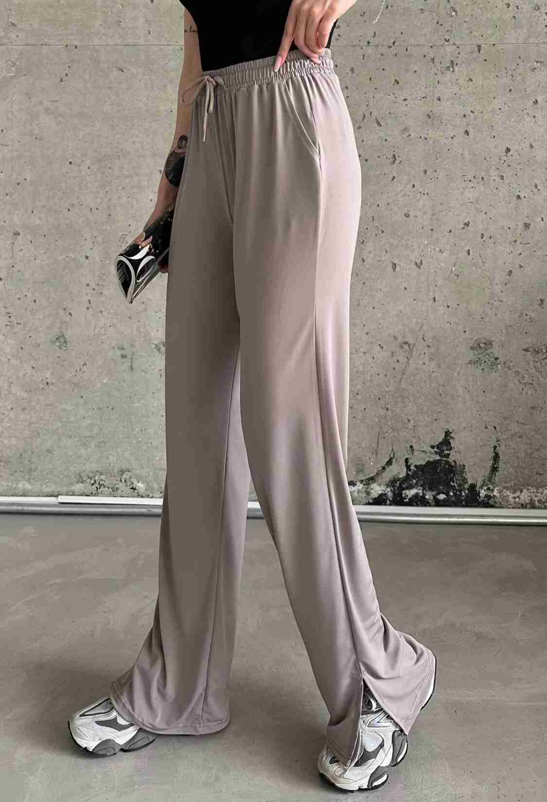 Slit Lycra High Waist Sweatpants - Brand: la & vetta - Women & Kids, Baby Clothes Wholesale - TheBS Women