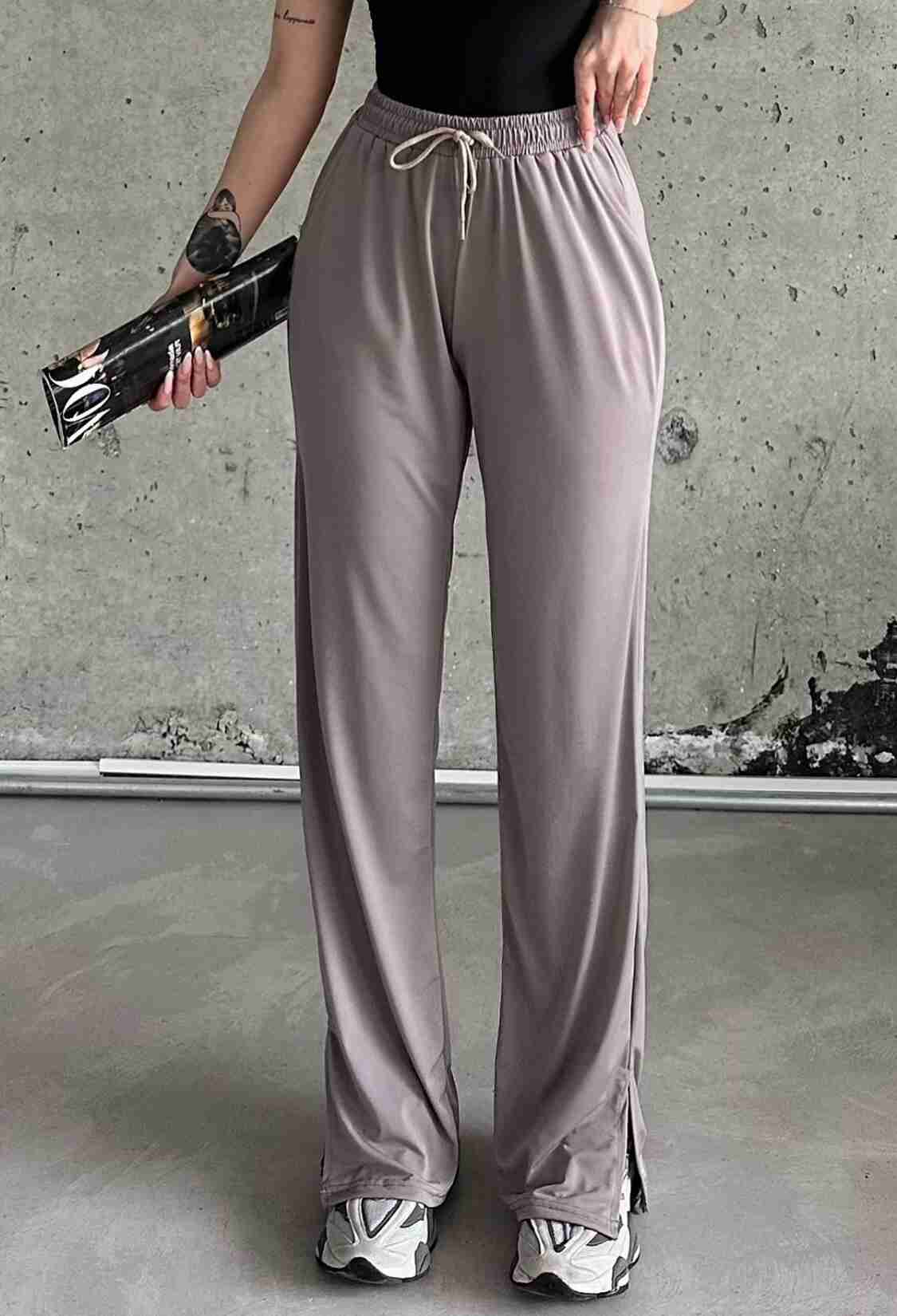 Slit Lycra High Waist Sweatpants - Brand: la & vetta - Women & Kids, Baby Clothes Wholesale - TheBS Women